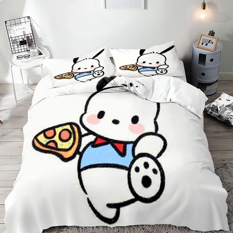 Sanrio Cute Pochacco Bedding Sets Comforter Cover Bed Cover Duvet Cover Pillow Case 2-3 Pieces Sets Room Home Decoration