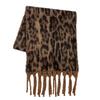 Leopard Print Thickened Cashmere Imitation Scarf with Tassels - Women's Autumn/Winter Versatile Warm Shawl