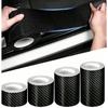 Car Sticker 3D Black Carbon Fiber Wrap Tape Mirror Paste Strip 3/5/7/10CM Protective Film For Vehicle Interior Hood Roof Door