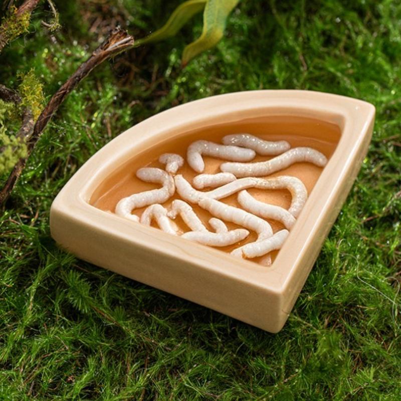 Haustierfutterzubehör Ausbruchsichere Mehlwurm-Aufbewahrungsbehälter Spezielle Futternäpfe für Reptilien Eidechsen Kriechtiere Futtertopf