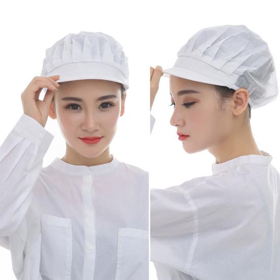 Unisex Dustproof Breathable Elastic Kitchen Chef Hat Cleaner Factory Work Cap