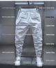 Men's Spring/Summer Casual Solid Color Harem Pants - Elastic Waist, Trendy, Versatile, Small-Leg Overalls