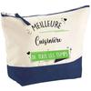Blue Background Pouch Best Cook of All Time - Original Gift - Birthday Large Makeup Bag