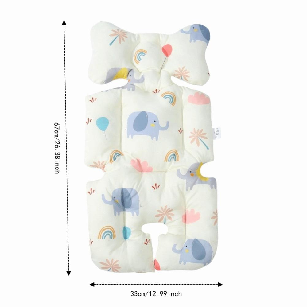 Cotton Stroller Seat Cushion Soft Cartoon Pattern High Chair Liner Pad Warm Comfortable Stroller Accessories