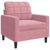 3 Piece Sofa Set with Cushions Pink Velvet