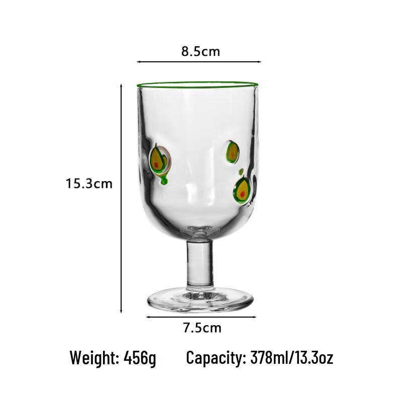 

Hand-Painted Avocado Crystal Stem Glass (Set of 2)
