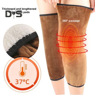 1 Paar Kniewärmer, dicke, mit Fleece gefütterte Knieorthese, elastische, warme Kniestützpolster, Thermo-Kniemanschetten für den Winter, für arthritische Knie, Skifahren, Radfahren