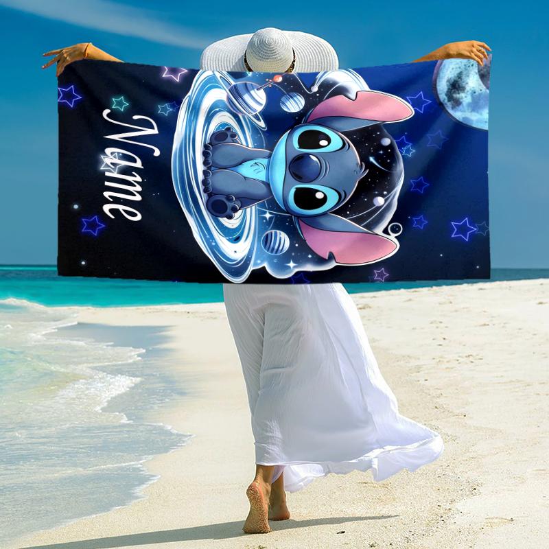 Personalized Butterflies Stitch's Adventure Beach Towel Microfiber Beach Towel Thin Absorbent for Beach Swimming Yoga Bath Sports. 0910225