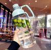1.8L Plastic Large Capacity BPA Free Water Bottle with Straw Outdoor Sports Bottles with Lid Hiking Camping Bottle