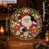 Christmas Acrylic Santa Wreath Pearl Painting Suncatcher,9.72/7.76In,DIY Ornament,Xmas Window Tree Wall Decor & Craft Gift