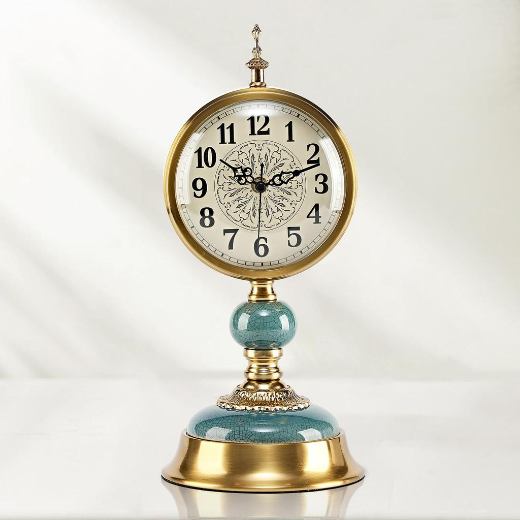 Retro Table Clock Creative Living Room Dining Room Restaurant Bedroom Indoor Home Decoration Silent Metal Desk Clock Gift Clocks