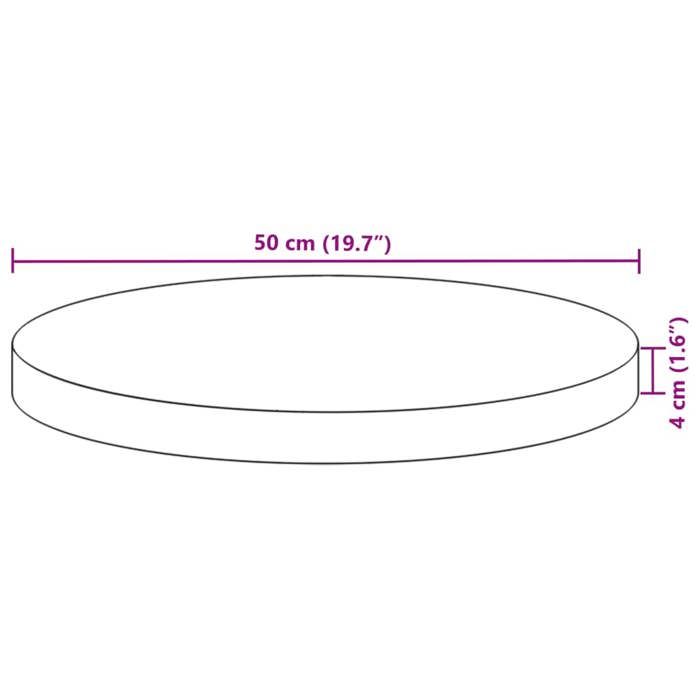 VidaXL Dessus de table rond Ø50x4 cm bois massif d'acacia, dessus de table de rechange, dessus de table rond, dessus de 4008701