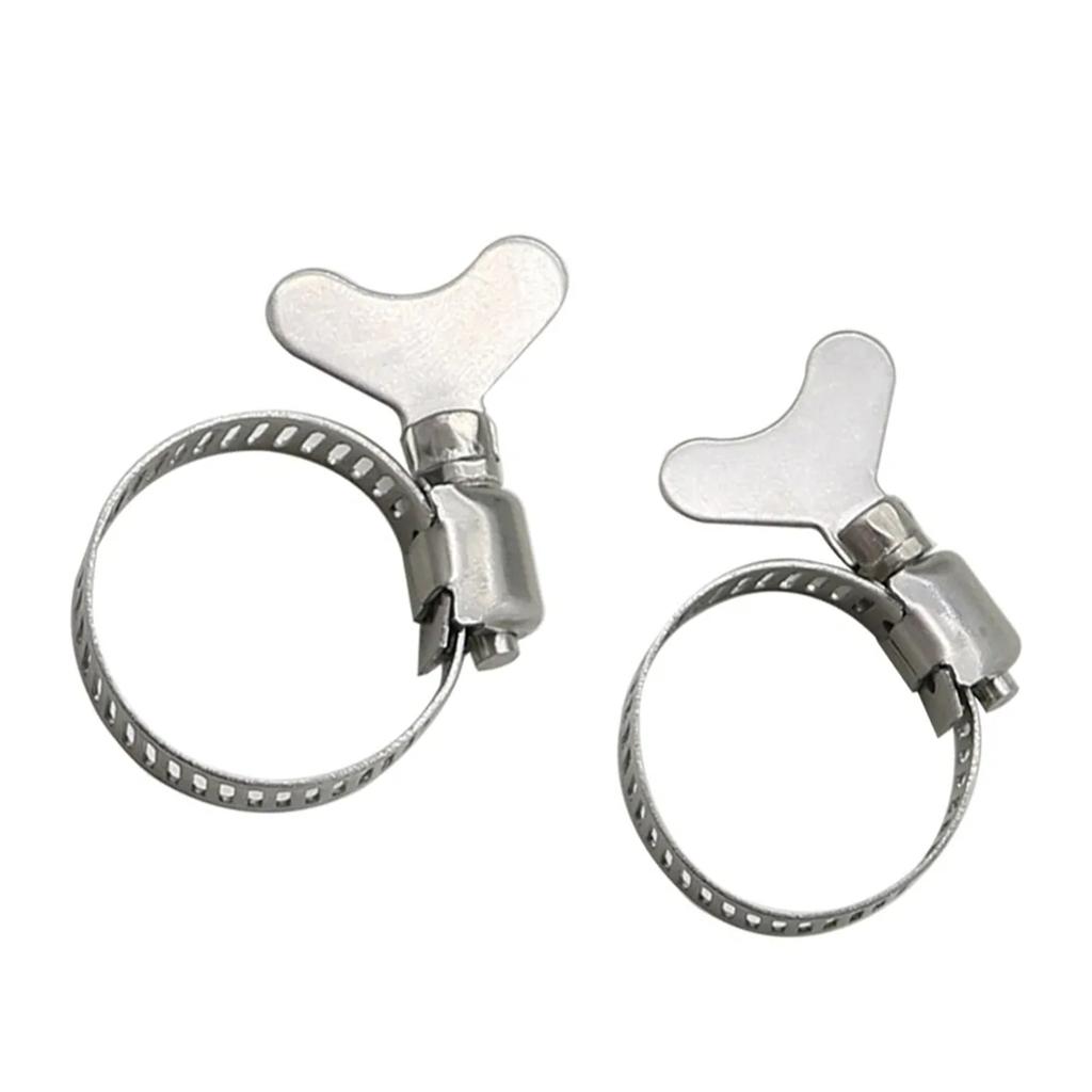 16~20mm Hose Connection Fastening Clamps Adjustable Stainless Steel Garden Irrigation Pipe Connection Fixed Buckle Clips 1/10Pcs