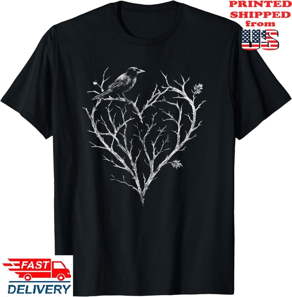 Gothic Raven Crow Heart Tree Thorn Love Goth Alt Alternative T-Shirt, Unisex Tee Unisex T-Shirt M