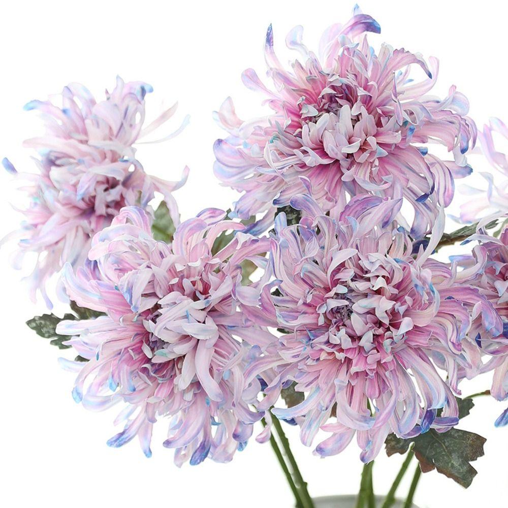 Multicolor Chrysanthemum Artificial Flower Silk Petals Decorative Flower Event Supplies