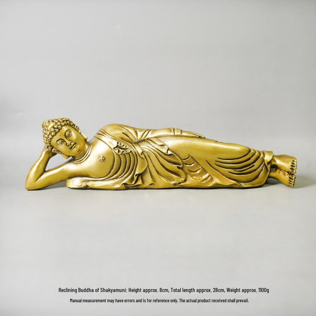 Antique Bronze Reclining Shakyamuni Buddha Car Ornament