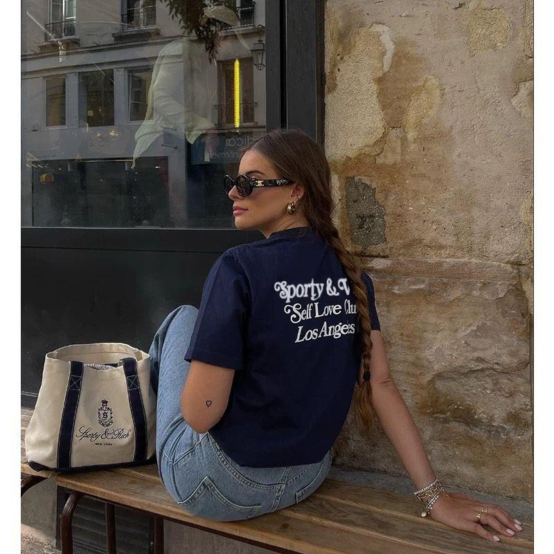 Duplex Printing Short-Sleeved T-shirt for Women 2025 New Arrival Summer Pure Cotton