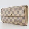 Louis Vuitton Portemonnaie Sarah N61735 Weißes Damier Azur Canvas Unisex Gebraucht