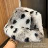 Stylish atmosphere imitation mink leopard print hairy bucket hat women autumn and winter big brim show face small Internet celebrity photogenic basin