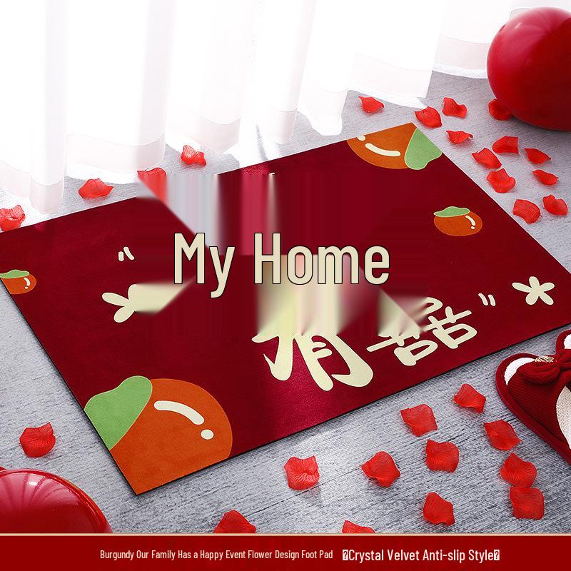 Welcome Door Mat - Happy Words Carpet for Home and Wedding Décor