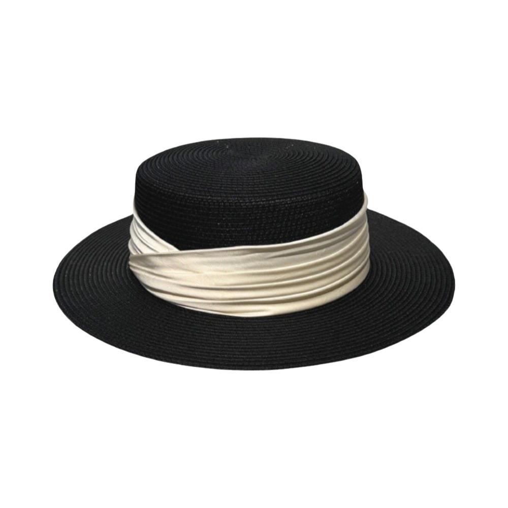 UV Protection Straw Hat Adjustable Boater Hat French Flat Top Hat  for Women