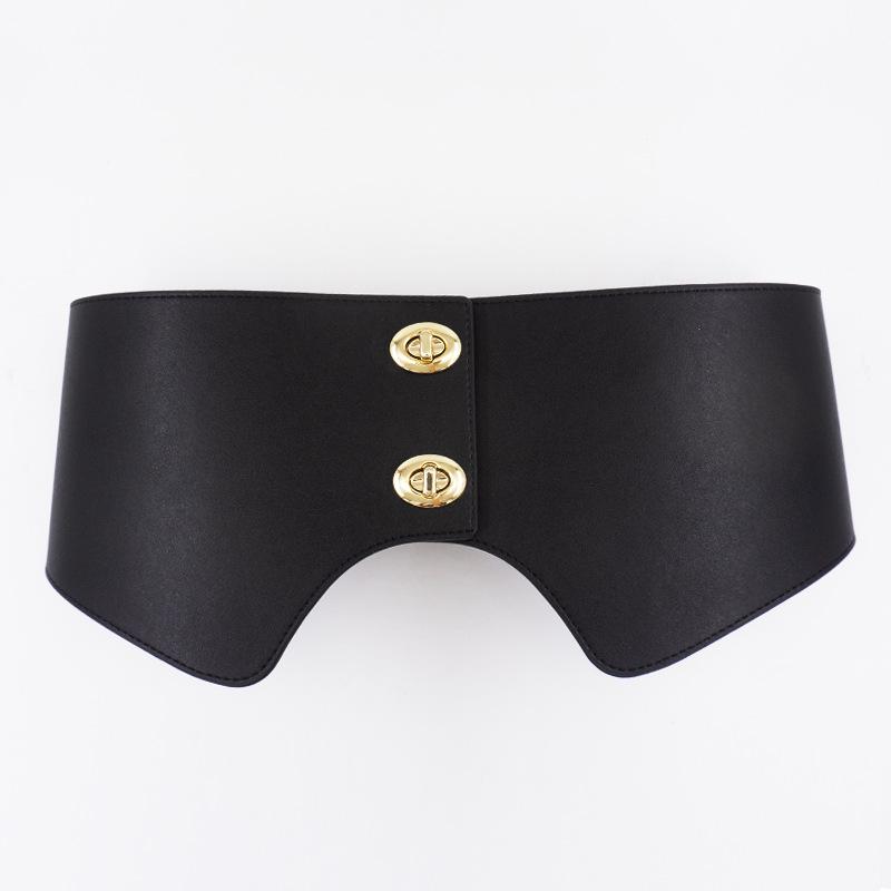 

Женский черный пояс из натуральной кожи с эластичной талией - Универсальный, широкий, модный аксессуар для верхней одежды с подчеркнутой талией 65 cm чёрный