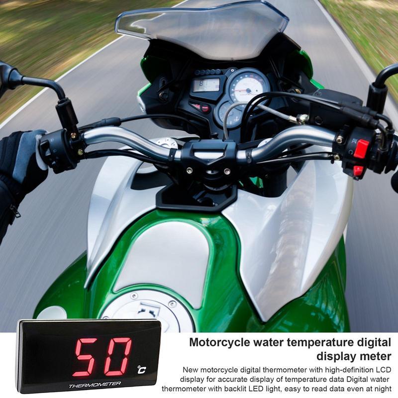 Motorcycle Water Temperature Meter Gauge Water Temperature Thin Meter Accessory With LED Light For Racing Cars Racing Scooter
