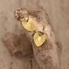 18K Gold-Plated Geometric Hammered Stainless Steel Stud Earrings