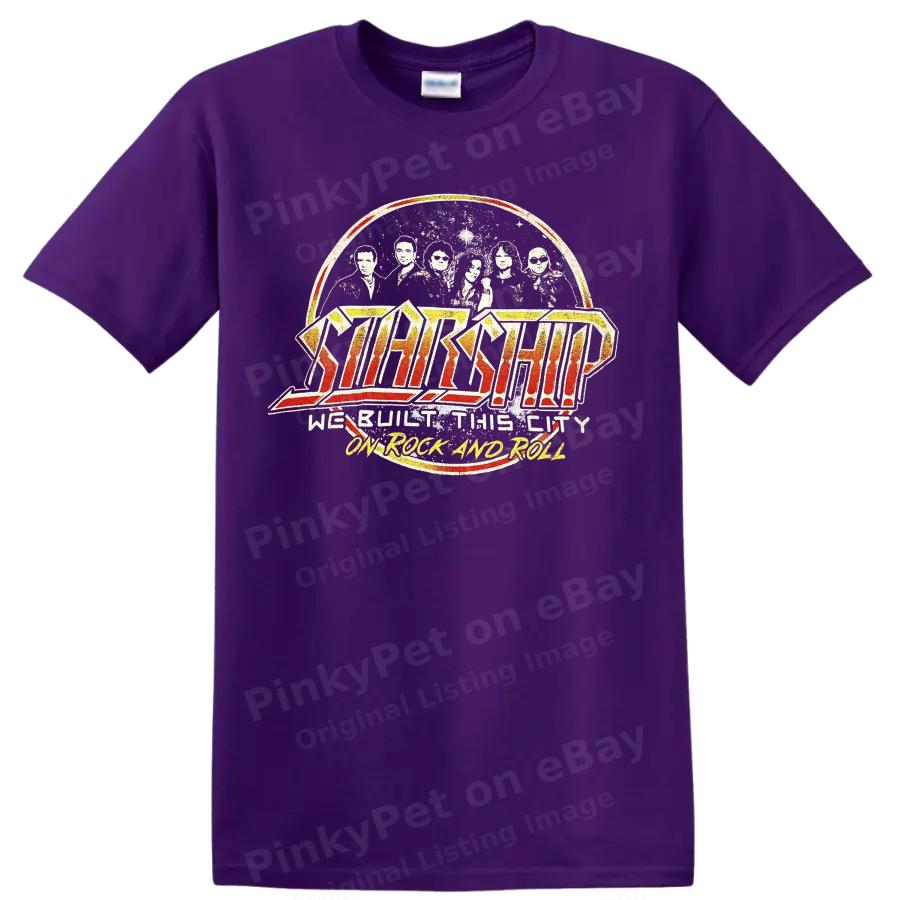 Rockmusik Raumschiff Vintage T-Shirt Retro Band Grafik T-Shirt Mode