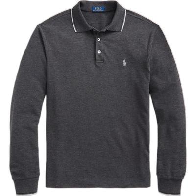 Polo SS24 Slim Fit Dlouhý rukáv Polo tričko Pánské topy Černá MNPOKNI16821621-001