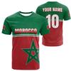 New Red Green Gradient Morocco 2026 Soccer Jersey Custom Your Name Number V Neck Short Sleeve T Shirt Training Daily Sports Tees