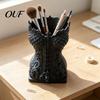 Gothic Skull Pen Holder 3D Printed Corset Holer, Vintage Makeup Brush Holder, Retro Style Desk Organizer for Personalized Gift Goth Lovers Office