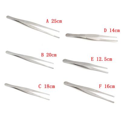 12-25Cm Silver Stainless Steel Tweezers Forceps Straight Tip Tweezer Tool