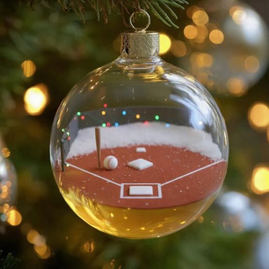 Sportovní míče Vánoční ozdoby 3D Ozdoba sněhová koule se sportovními mikroscénami Průhledná plastová závěsná koule na vánoční stromek Domácí dekorace