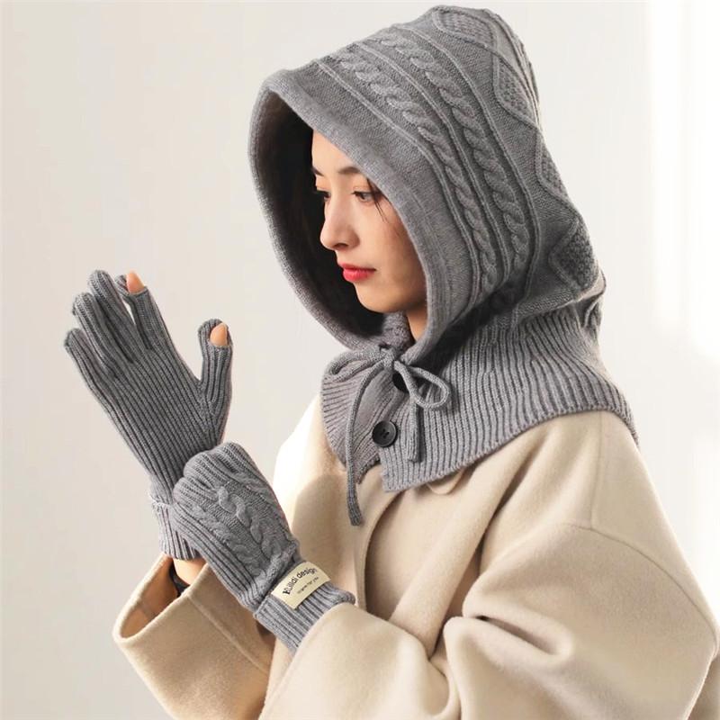 New Winter Twist Pattern Ski Beanie Hats Women Female Thick Warm Skullies Balaclava Gorros Outdoor Earflap Knit Hat