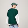 Tommy Hilfiger Cotton College Style Retro Color Block Embroidered Loose V-Neck Knit Sweater Unisex sweater Green White DM0DM18366