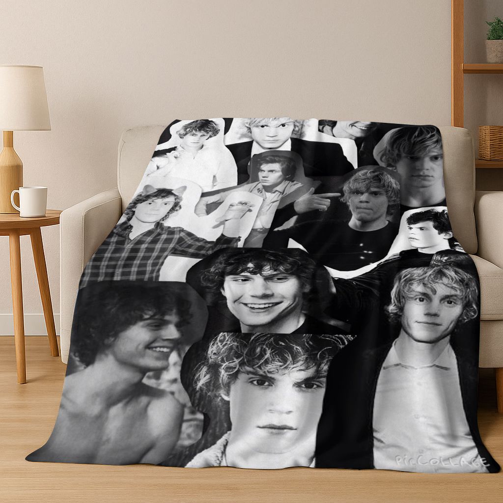 26 Stili Evan Peters Bello Arte Coperta di Flanella, Coperta Morbida e Accogliente per Casa Camera da Letto Letto Divano Picnic Ufficio Coperta Regalo Bambino