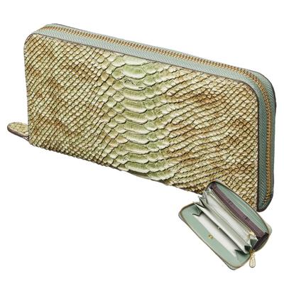 [VOICE] Align Women's Anaconda Diamantina Long Wallet, Made In Italy by Atema, Featuring Cowhide Leather with Elegant Python Embossing, Perfect for