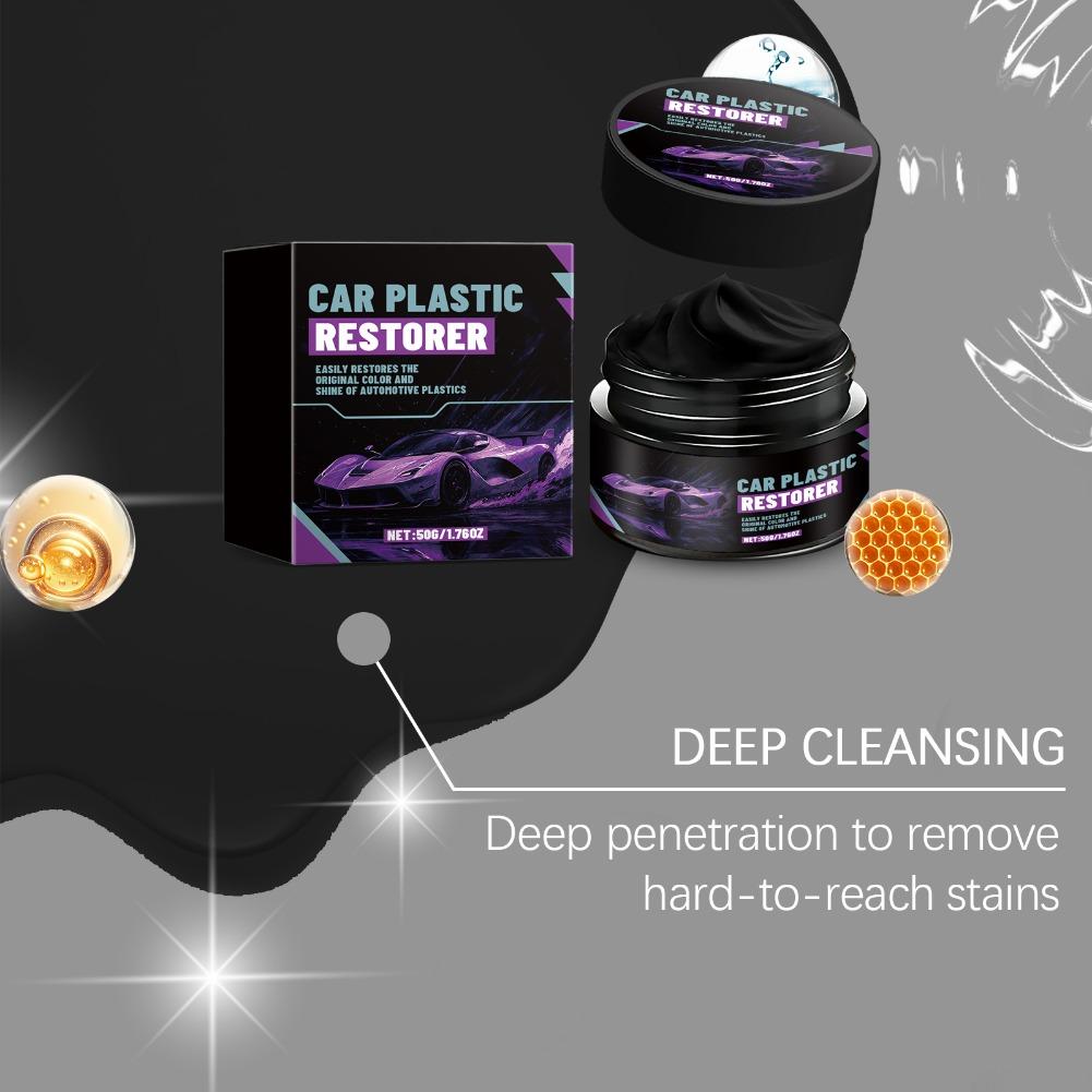 Car Plastic Restorer, Returns To Black Shine, Long-Lasting Coating, Leather Refurbishment Agent, Car Polishing and Cleaning Prod