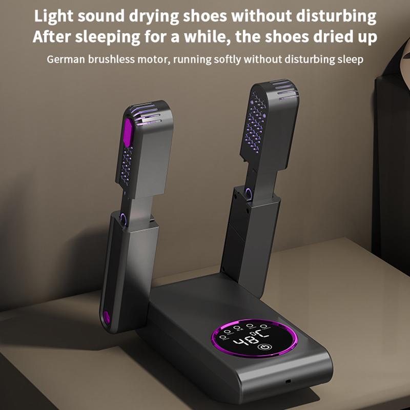 Portable Shoes Dryer, Upgraded 2 Or 4 Drying Racks, Foldable Boot Dryer And Deodorizer With Fan