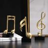 E-isata 3pcs Musical Sculptures Music Note Figurine Statue Decorative Ornaments Decor for Living Room Bedroom TV Cabinet Gift (Gold)