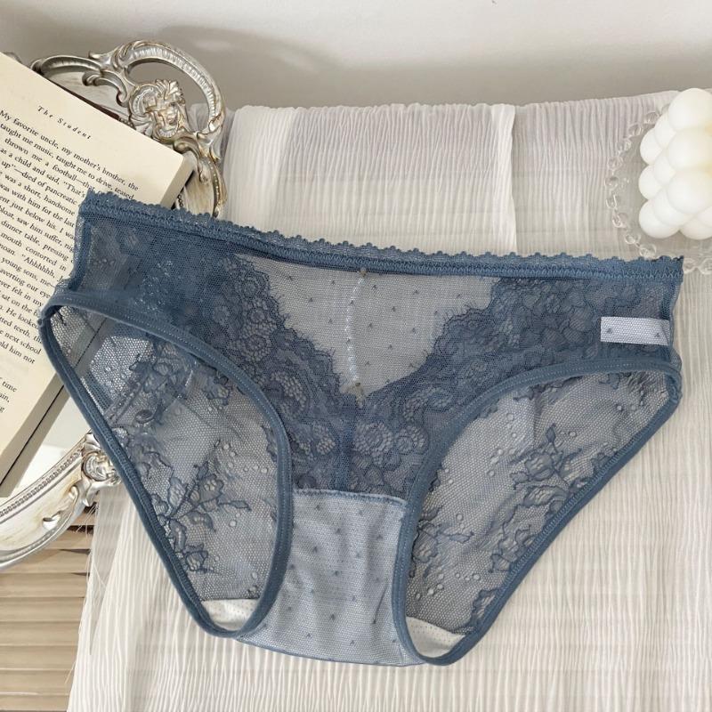 Lace Underwear for Girls Pure Desire Sexy Hollow Briefs Pearl Pure Cotton Crotch Triangle Panties