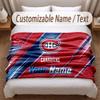 Montreal Canadiens Printed Flannel Blanket Custom Name Text Soft Warm Throw For Bedroom Holiday Gift