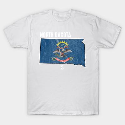 T Shirt Women North Dakota State Map Harajuku Print Kawaii Tshirt Summer Short Sleeve Female T-Shirt Top Tee