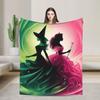 Wicked Elphaba Glinda Knitted Blankets Movie Fuzzy Throw Blankets Bedroom Sofa Printed Ultra-Soft Warm Bedspreads