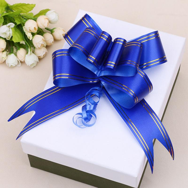 10/20/50/100pcs Gold Edge Hand-drawn Flower Festive Decoration Christmas Gift Binding Small Bow Hand-drawn Flower Ribbon