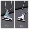 Sliver Color Ice Skate Shoe Necklace Choker Winter Figure Skating Pendant  Winter Sport