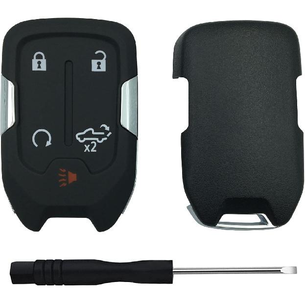 Replacement Keyless Entry Remote Key Fob Shell Case for     Chevy Silverado and GMC Sierra 1500 2500HD 3500HD Car Key Fob Cover (5 Button-C)