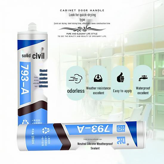 Solid Folk Glass Glue: Fast-Drying Waterproof Silicone Sealant - Weatherproof, Mildew-Proof, Transparent & White Porcelain Glue