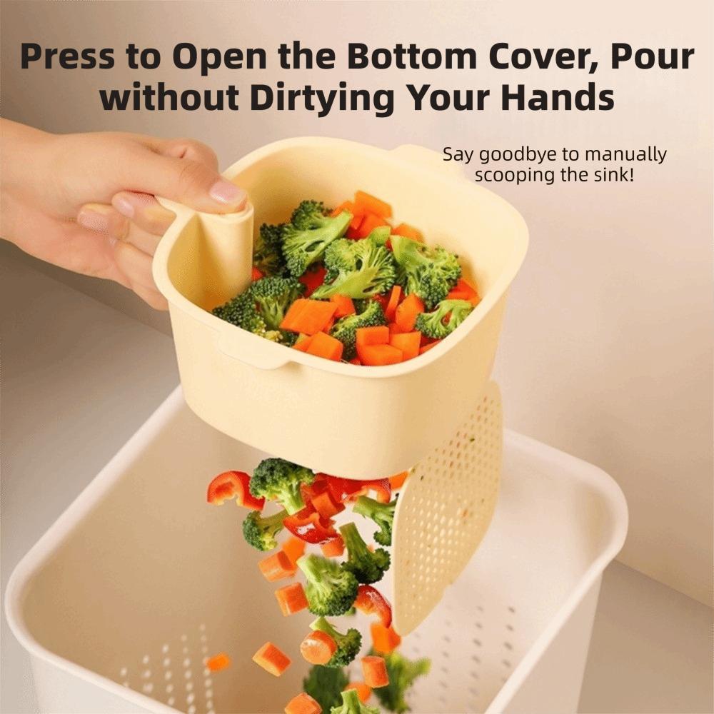 Thick Plastic Double Layer Drain Basket Multifunctional Durable Kitchen Garbage Can Creative Drain Basket Kitchen